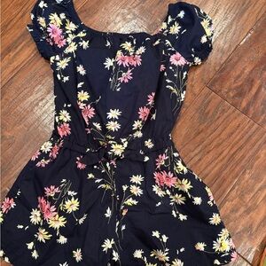 GAP Kids Floral One Piece - Navy, Pink, Yellow size 6/7